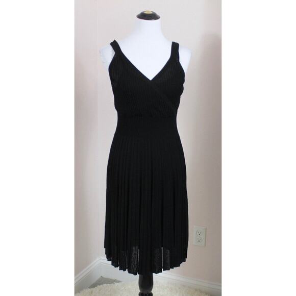 Eileen Fisher Dresses & Skirts - EILEEN FISHER Sz XS Black Refined Viscose Pleat Surplice Dress NWT